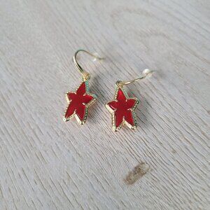 Kendra Scott Ada Gold Star Small Drop Earrings in Red Illusion